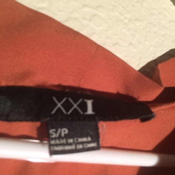 Burnt Orange silky faux wrap blouse - Size Small - Picture 3 of 6